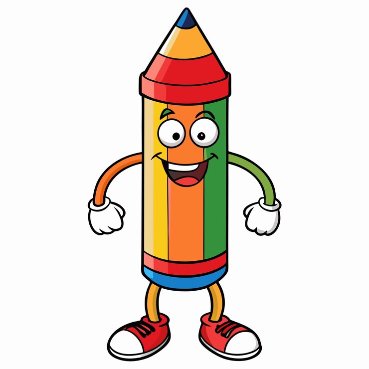 Vector gráfico vectorial de dibujos animados en lápiz de color