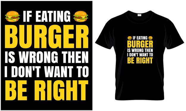 Gráfico vectorial de diseño de camiseta de hamburguesa