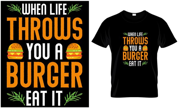 Gráfico vectorial de diseño de camiseta de hamburguesa
