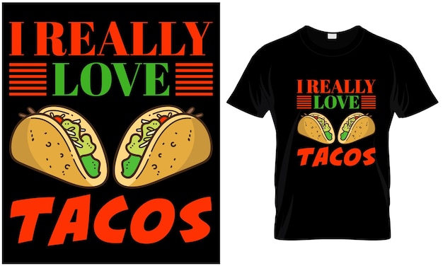 Gráfico vectorial de diseño de camiseta de tacos