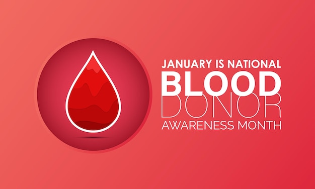 Gráfico vectorial del diseño del cartel del Mes Nacional del Donante de Sangre Ilustración de la bolsa de sangre Dropper rojo
