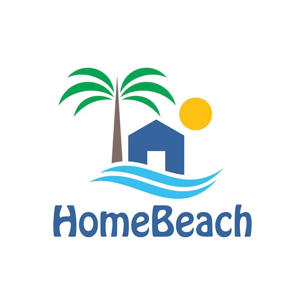 Gráfico vectorial del diseño del logotipo de la playa casera