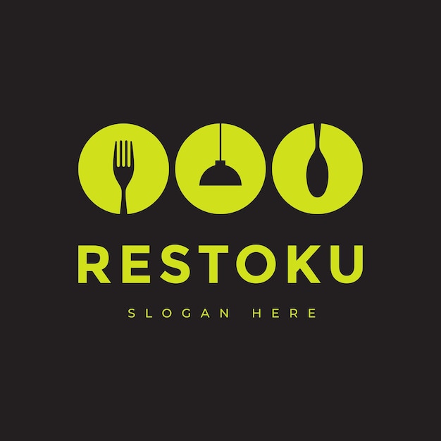 gráfico vectorial de diseño de logotipo de restaurante de negocios minimalista de comida