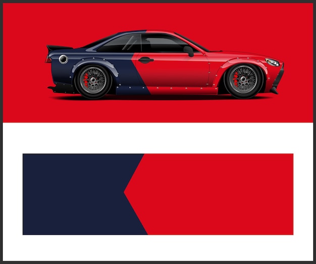 Gráfico vectorial de envoltura de automóviles para automóviles de carreras