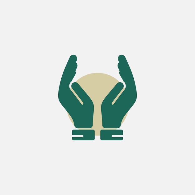 gráfico vectorial de guardia con icono de dos manos