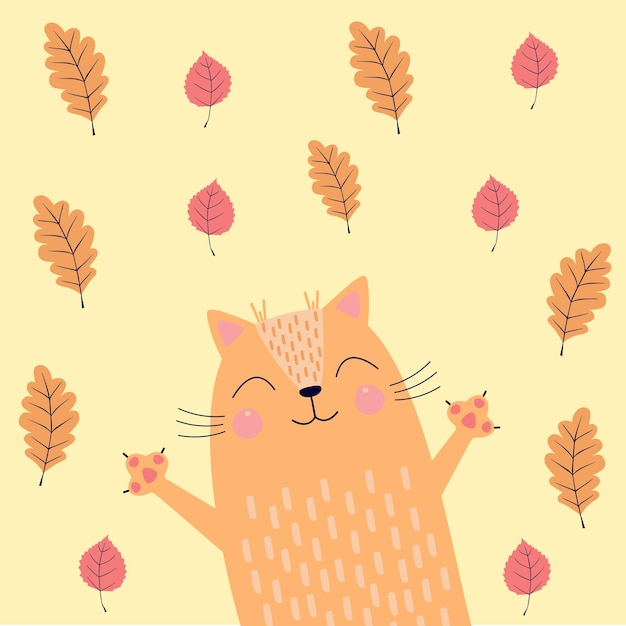 Gráfico vectorial de las hojas de gato de la naturaleza