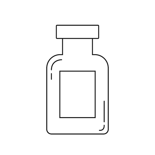 Gráfico vectorial del icono del tarro de medicamentos. Apto para botella, médico, farmacia, salud, contenedor, etc.