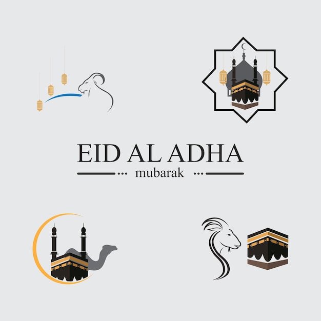 Gráfico vectorial de ilustración del diseño del logotipo de eid al adha