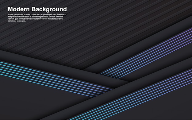 Gráfico vectorial de ilustración de fondo abstracto color negro y línea azul