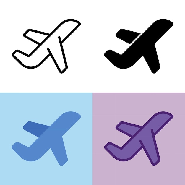 Gráfico vectorial de ilustración del icono de avión perfecto para la nueva aplicación de interfaz de usuario, etc.