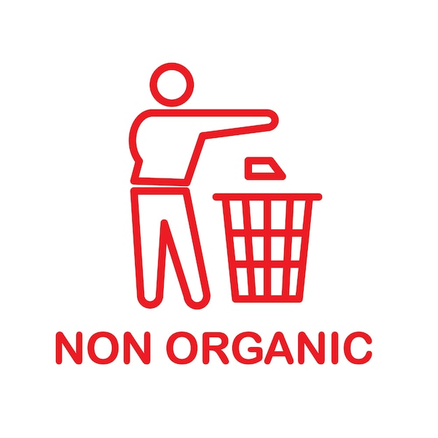 Gráfico vectorial de ilustración del icono de basura no orgánica