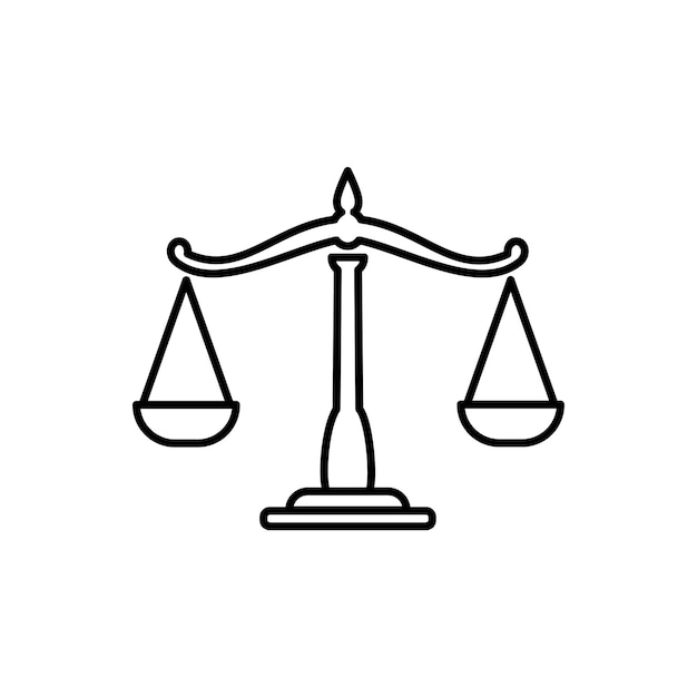 Gráfico vectorial de ilustración del icono de la justicia a escala
