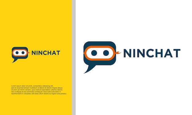 Gráfico vectorial de ilustración del logotipo de la aplicación de chat anónimo simbolizado por ninja