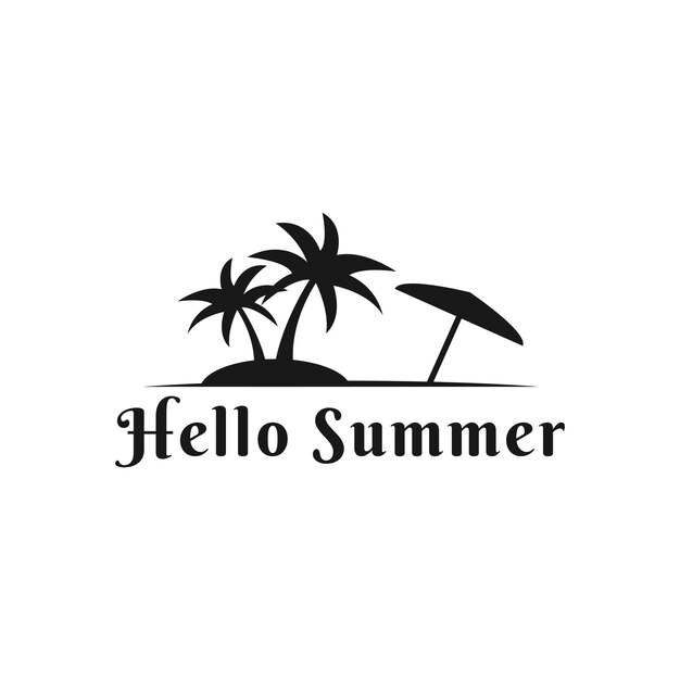 Gráfico vectorial de ilustración del logotipo de hola verano minimalista playa sol verano logotipo