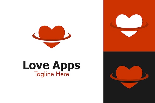 Gráfico vectorial de ilustración del logotipo de Love Apps perfecto para usar en la empresa de tecnología