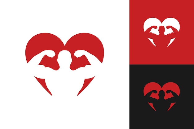 Gráfico vectorial de ilustración del logotipo de Love Gym Perfecto para usar en la empresa de tecnología