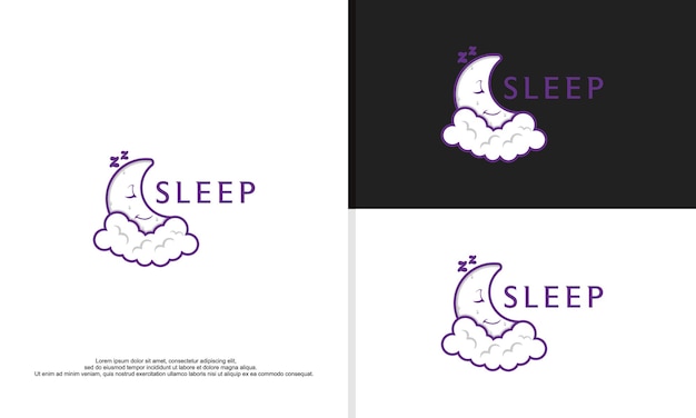 El gráfico vectorial de la ilustración del logotipo de la luna está sonriendo mientras duerme