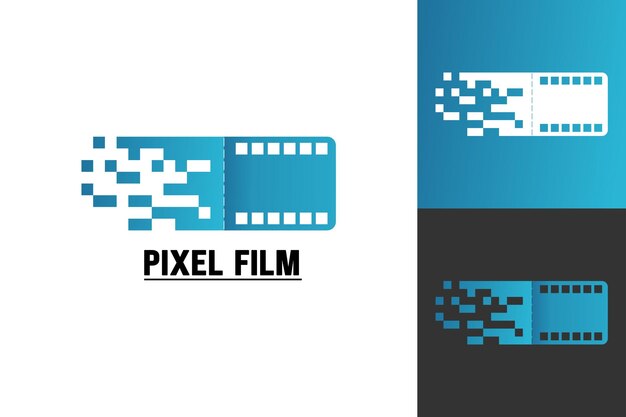 Gráfico vectorial de ilustración del logotipo de película de píxeles perfecto para usar en la empresa de tecnología