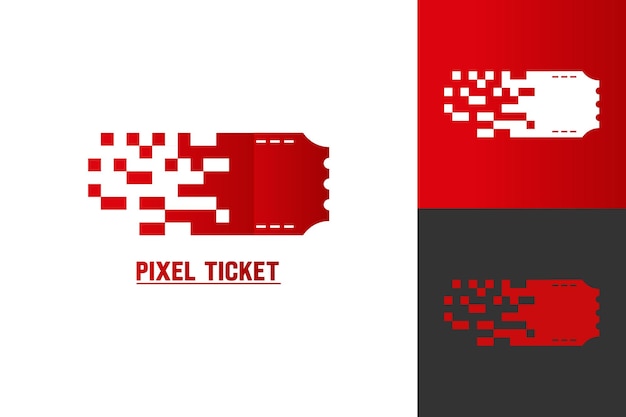 Gráfico vectorial de ilustración del logotipo de pixel ticket perfecto para usar en la empresa de tecnología