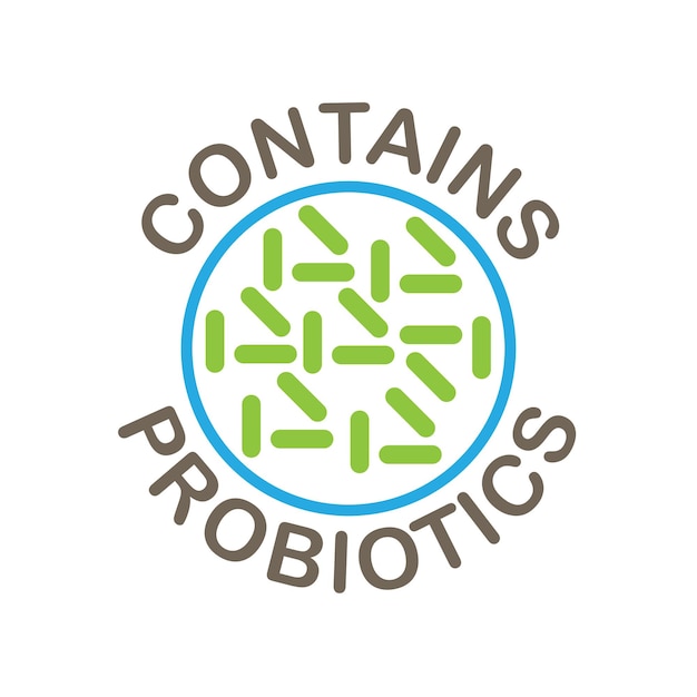 Gráfico vectorial de ilustración del logotipo de probióticos