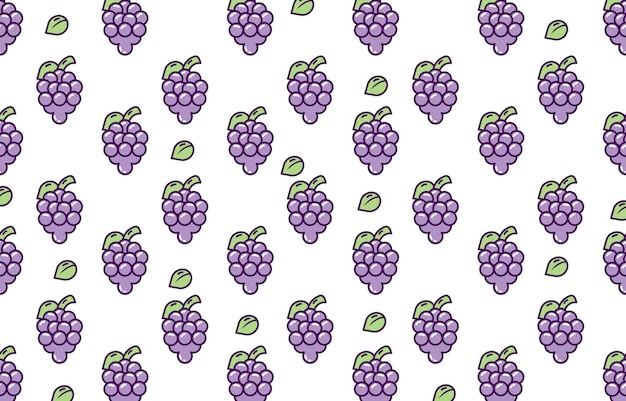 Gráfico vectorial de ilustración de patrones sin fisuras de uvas adecuado para fondos con temática de frutas