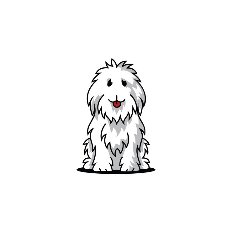 Vector gráfico vectorial de ilustración de perro pegado para animales de negocios y mascotas