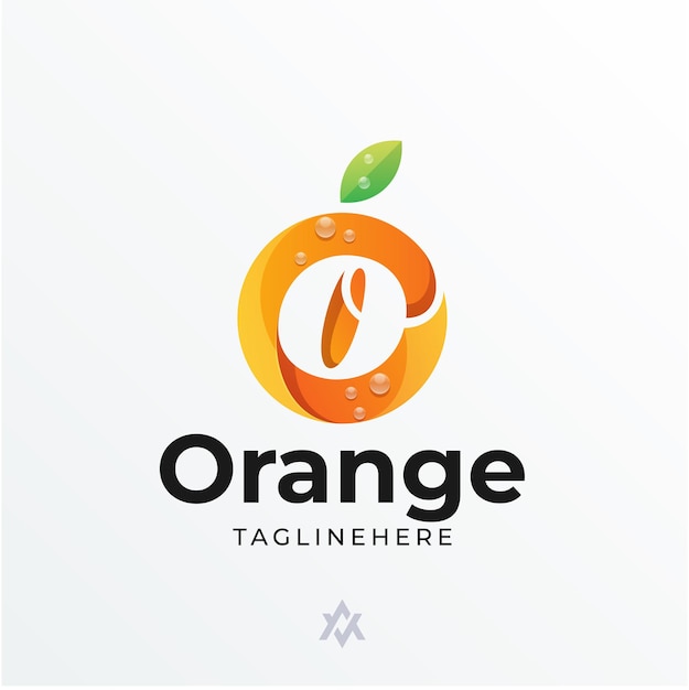 Gráfico vectorial de ilustración de plantilla de logotipo de doble significado naranja y letra o