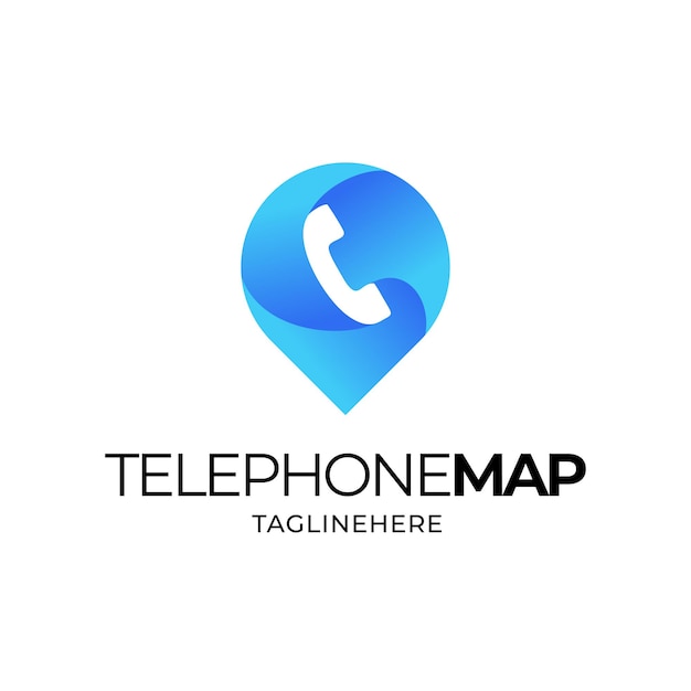 gráfico vectorial de ilustración de la plantilla de logotipo de mapa telefónico