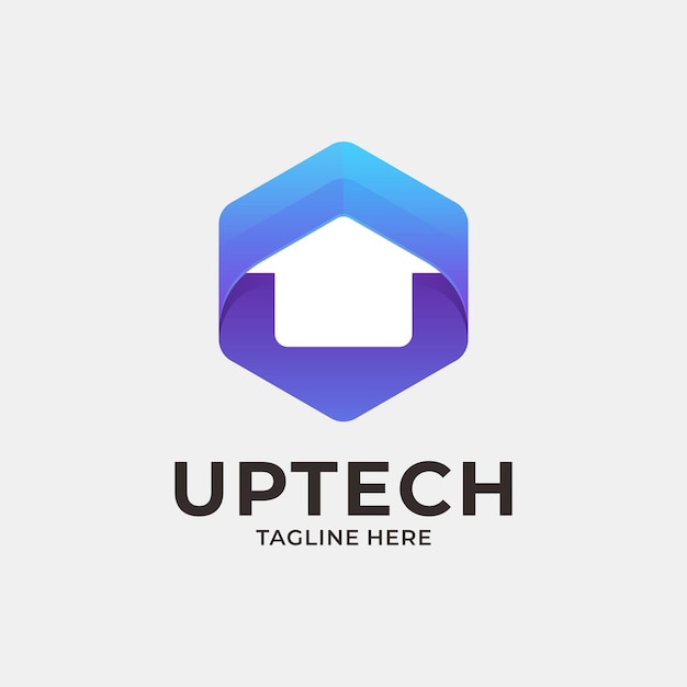 gráfico vectorial de ilustración de la plantilla de logotipo de up tech