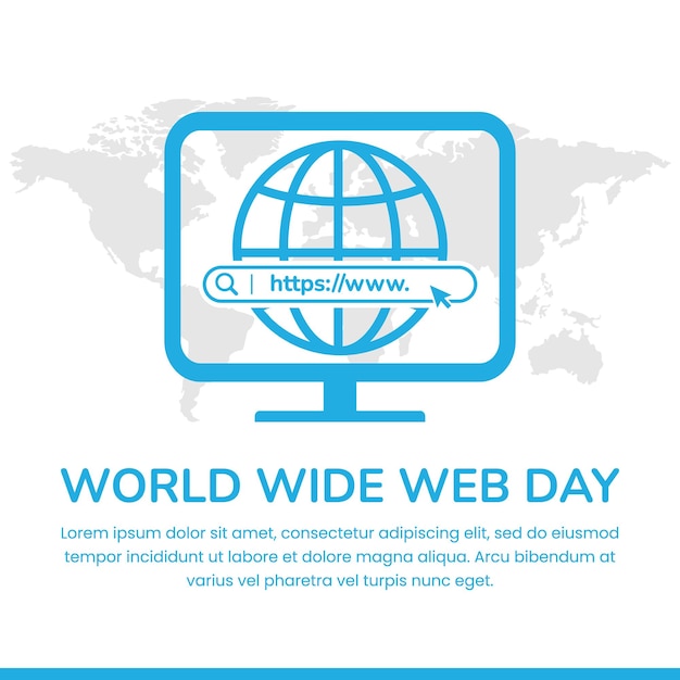 Gráfico vectorial de ilustraciones de la World Wide Web bueno para la celebración del Día de la Web Mundial