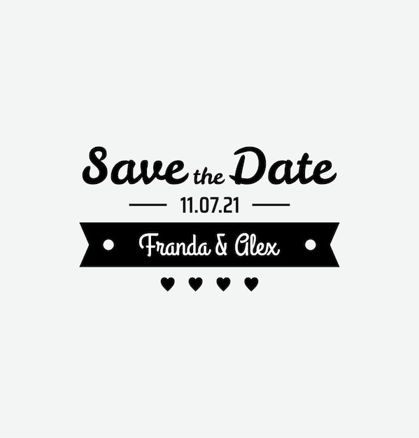 Gráfico vectorial de invitación de boda de guardar la fecha perfecta para invitación de boda pareja fia