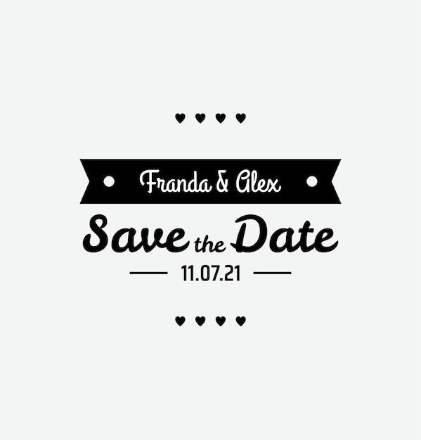 Gráfico vectorial de invitación de boda de guardar la fecha perfecta para invitación de boda pareja fia