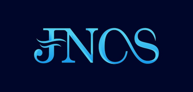 gráfico vectorial de la letra JNCS con diseño de logotipo profesional de onda