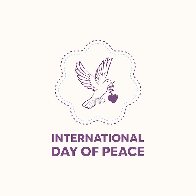 Gráfico vectorial del logo del día internacional de la paz. icono de paz.