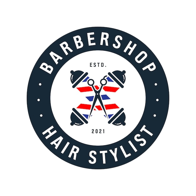 Gráfico vectorial del logotipo de barbería vintage