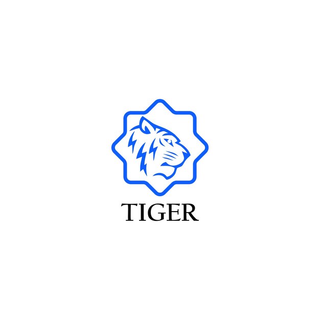 gráfico vectorial del logotipo de la cabeza del tigre y el icono del tigre