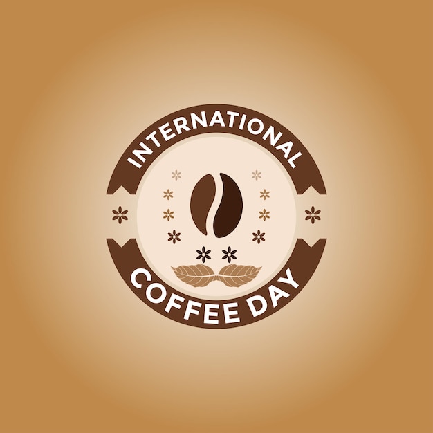 gráfico vectorial del logotipo del día internacional del café. diseño de saludo vectorial día internacional del café.