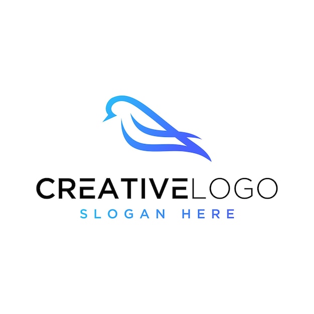 Gráfico vectorial moderno de plantilla de diseño de logotipo de pájaro abstracto