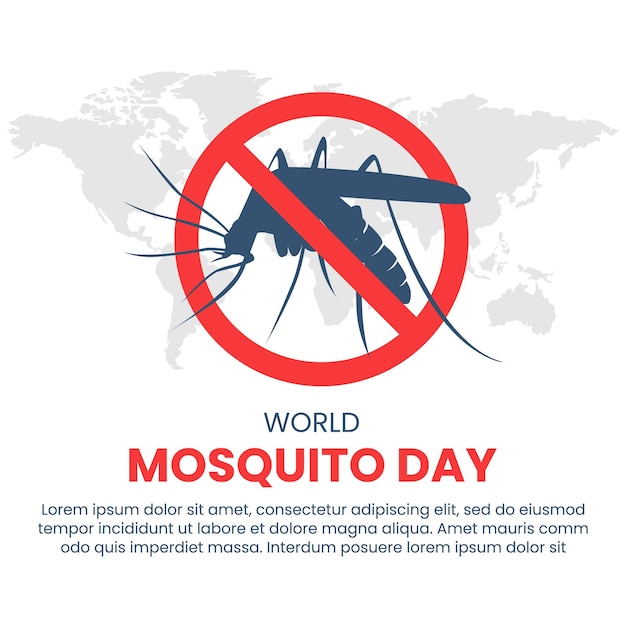 Gráfico vectorial del mosquito cruz roja bueno para el día mundial del mosquito