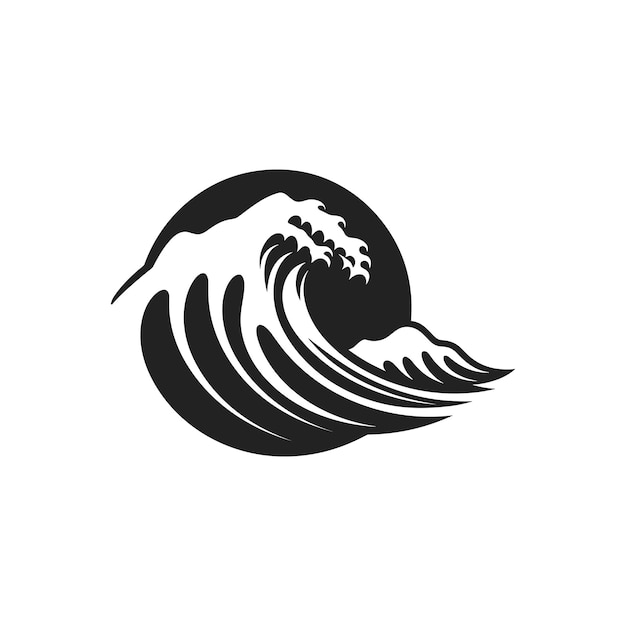 Gráfico vectorial de ondas de surf monocromático