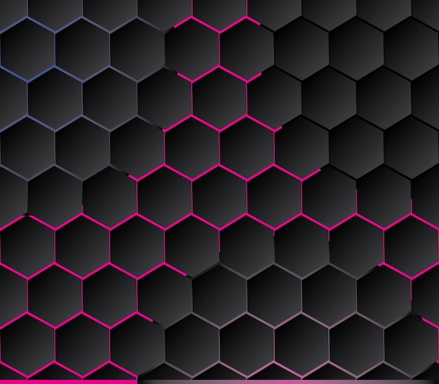 gráfico vectorial de papel tapiz hexagonal de hologramas