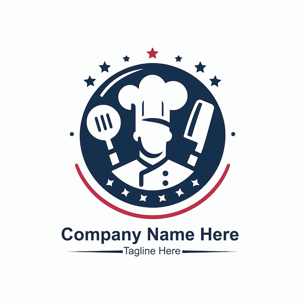 Gráfico vectorial de la plantilla de diseño de logotipo de chef