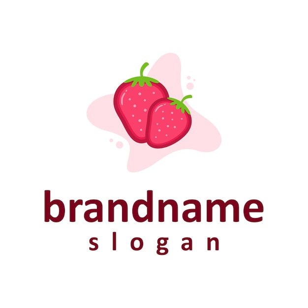Gráfico vectorial de la plantilla de diseño de logotipo de ilustración de fresa