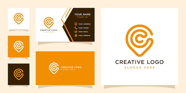 Gráfico vectorial de la plantilla de diseño de logotipo de mapa pin moderno
