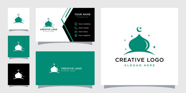 Gráfico vectorial de la plantilla de diseño del logotipo de la mezquita