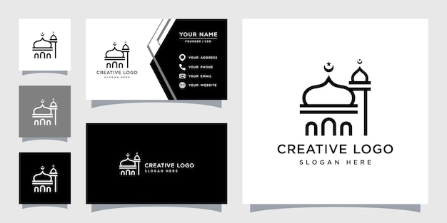 Gráfico vectorial de la plantilla de diseño del logotipo de la mezquita