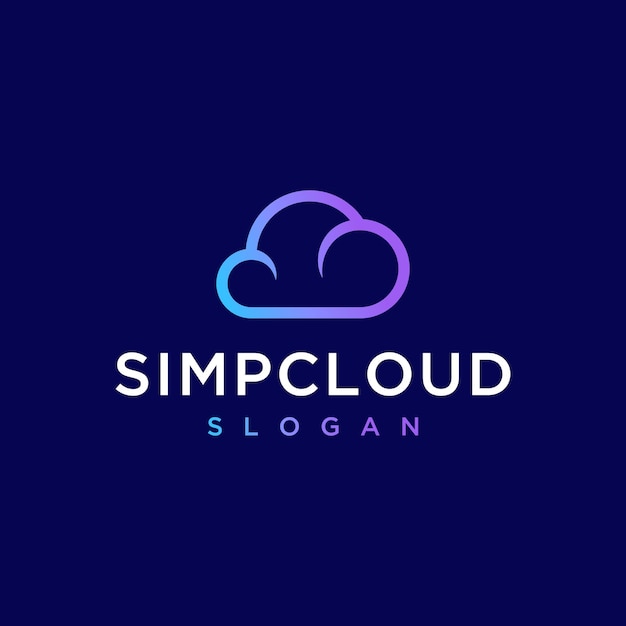 Gráfico vectorial de plantilla de diseño de logotipo de nube simple