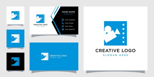 Gráfico vectorial de la plantilla de diseño de logotipo de película