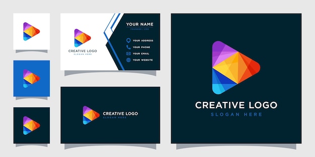 Gráfico vectorial de la plantilla de diseño del logotipo de play media