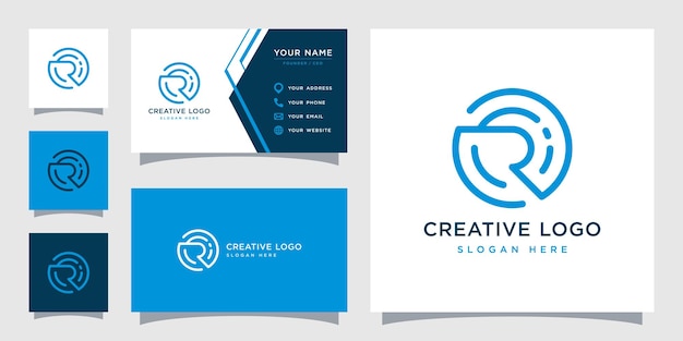 Gráfico vectorial de la plantilla de diseño de logotipo de tecnología de letra R